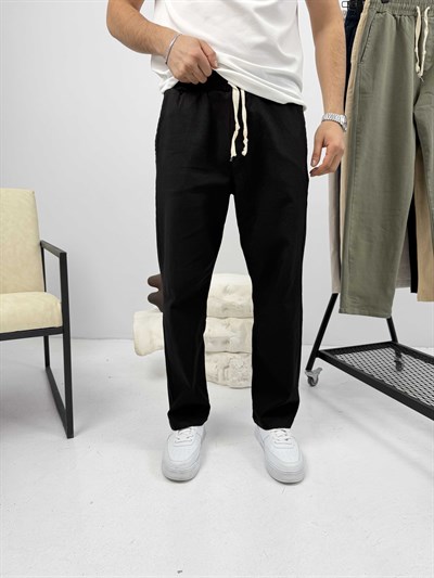 Rahat Kalıp Gabardin Pantalon Siyah