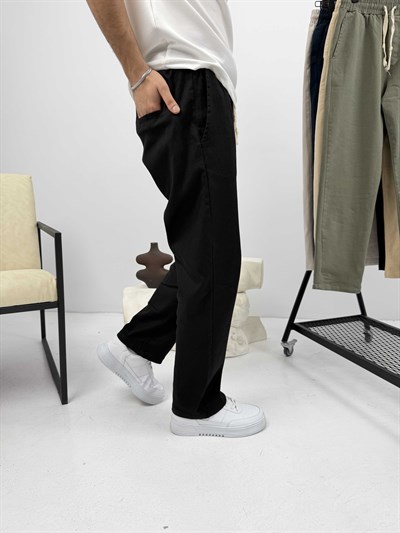 Rahat Kalıp Gabardin Pantalon Siyah