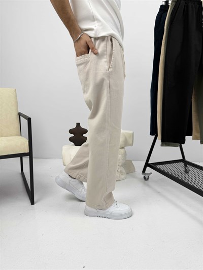 Rahat Kalıp Gabardin Pantalon Taş Gri
