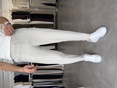 Raporlu Örme Likralı Boyfriend Pantolon Gri