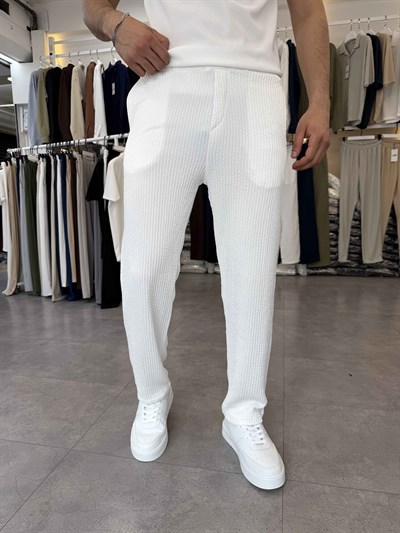 Ray Desen Baggy Pantolon Beyaz