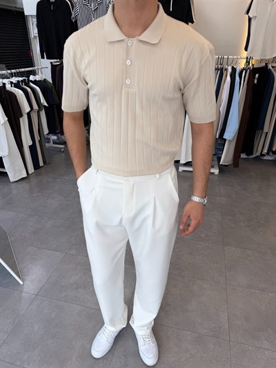 Ray Desen Pamuklu Triko Bej