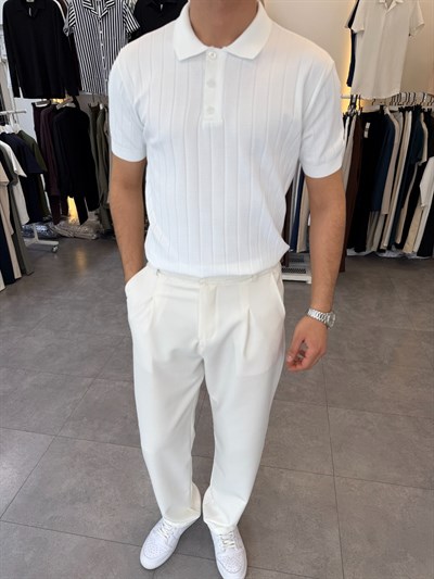 Ray Desen Pamuklu Triko Beyaz