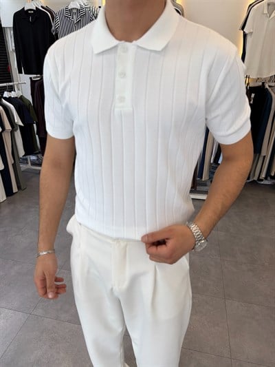 Ray Desen Pamuklu Triko Beyaz