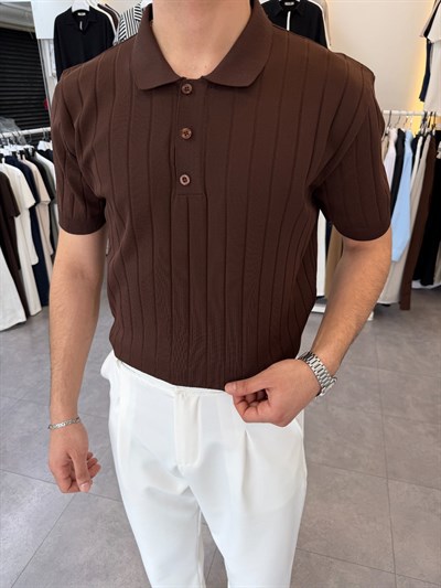 Ray Desen Pamuklu Triko Kahve