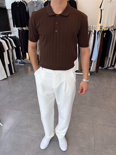 Ray Desen Pamuklu Triko Kahve