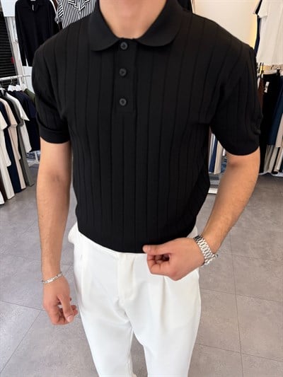 Ray Desen Pamuklu Triko Siyah