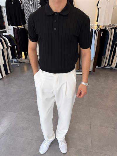 Ray Desen Pamuklu Triko Siyah