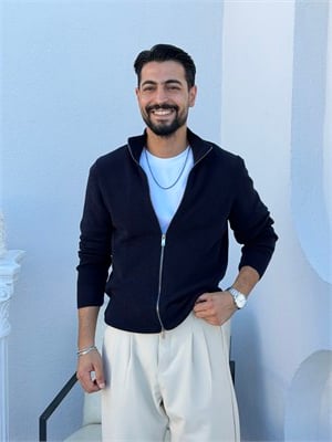 Selanik Çelik Örgü Çift Fermuar Hırka Lacivert