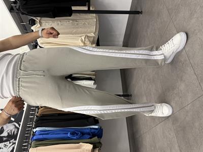 Şerit Detaylı Süper Baggy Kalıp Eşofman Gri