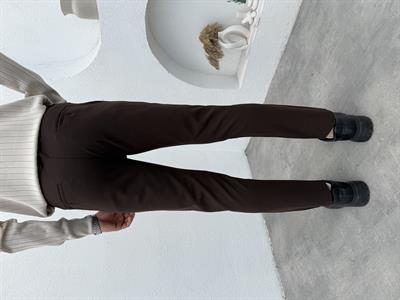Slimfit Likralı Kumaş Pantolon Kahve