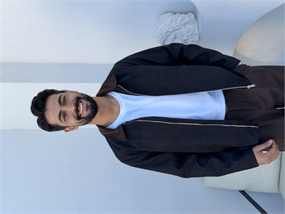 Süet Kadife Yaka Ceket Siyah