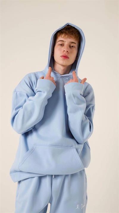 Üç İplik Oversize Eşofman Takımı Bebe Mavisi