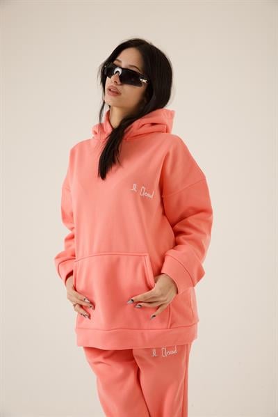 Üç İplik Oversize Eşofman Takımı  Toz Pembe