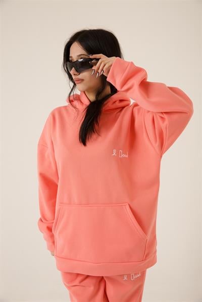 Üç İplik Oversize Eşofman Takımı  Toz Pembe