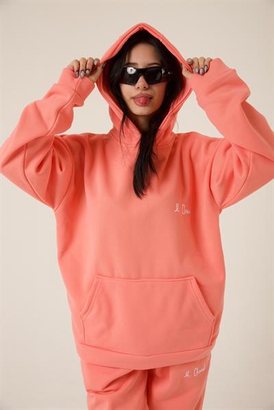 Üç İplik Oversize Eşofman Takımı  Toz Pembe