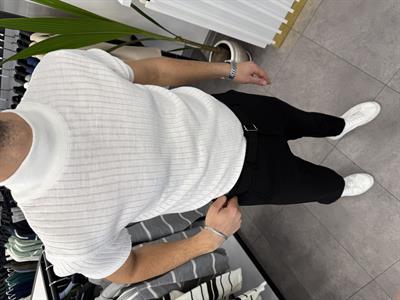 Yarım Balıkçı Kısa Kol Triko Beyaz