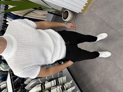 Yarım Balıkçı Kısa Kol Triko Beyaz