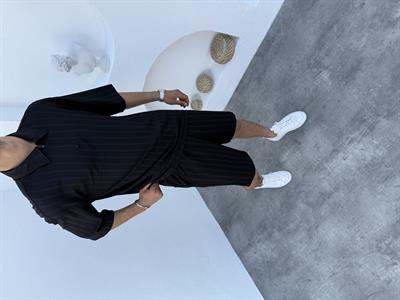 Yarım Fermuar Bürümcük Şortlu Takım siyah