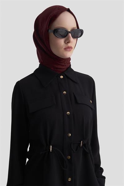 Armine Trend 25KT665 Bel Büzgü Detay Etekli Takım - Siyah