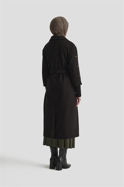 Armine Trend 25KT709 Kolları Zımba Detay Kaban - Siyah