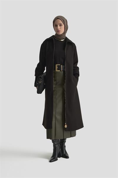 Armine Trend 25KT709 Kolları Zımba Detay Kaban - Siyah