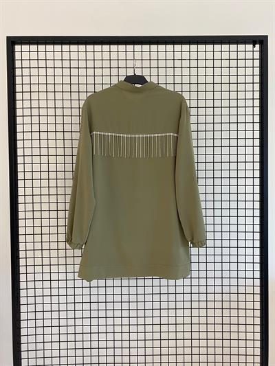 ARMİNE TREND ARKASI PÜSKÜLLÜ TAŞ DETAYLI CEKET 25YT552 - HAKİ