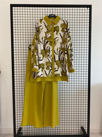 ARMİNE TREND ÇİÇEK DETAYLI PANTOLONLU TAKIM 25YT676 HAKİ