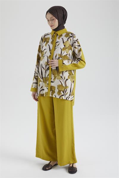 ARMİNE TREND ÇİÇEK DETAYLI PANTOLONLU TAKIM 25YT676 HAKİ