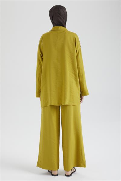 ARMİNE TREND ÇİÇEK DETAYLI PANTOLONLU TAKIM 25YT676 HAKİ