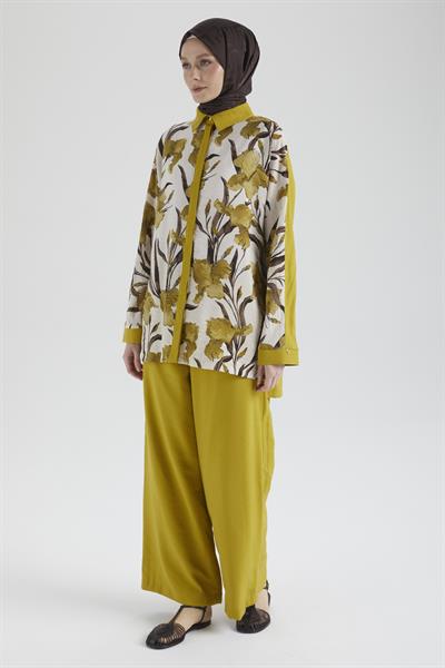 ARMİNE TREND ÇİÇEK DETAYLI PANTOLONLU TAKIM 25YT676 HAKİ