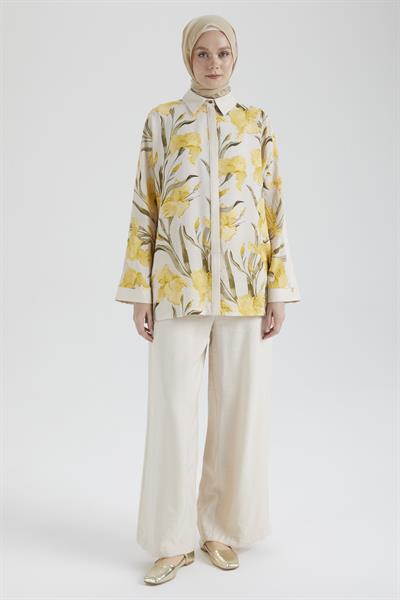 ARMİNE TREND ÇİÇEK DETAYLI PANTOLONLU TAKIM 25YT676 TAŞ