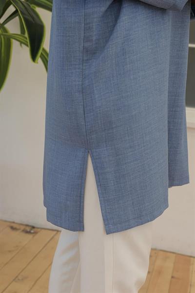 ARMİNE TREND Gömlek Yaka Düğmeli Tunik İndigo 24YT442