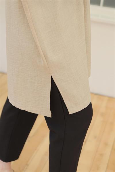 ARMİNE TREND Gömlek Yaka Düğmeli Tunik Taş 24YT442