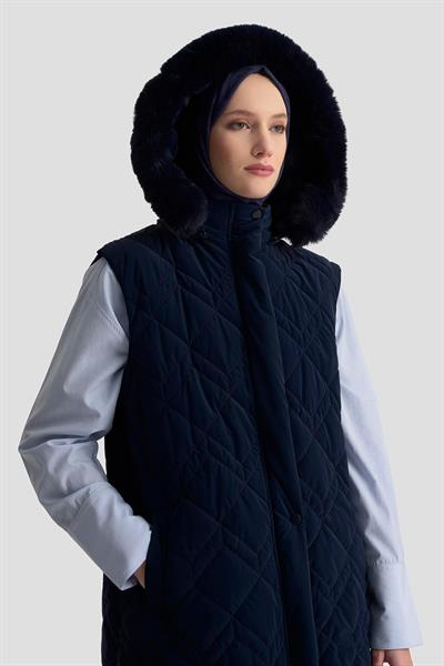 Armine Trend Kapitoneli İçi Astarlı Yelek  25kt505 - Lacivert