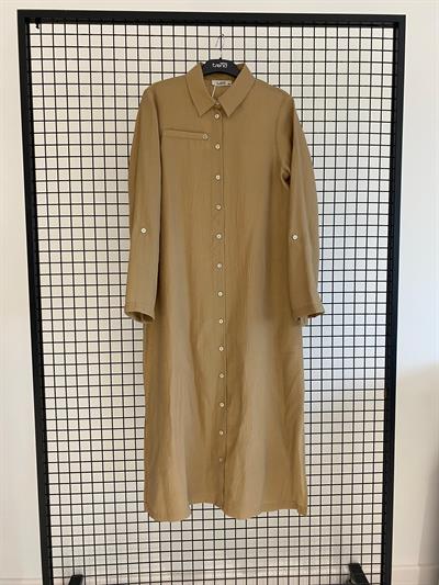 Armine TREND Kol Katlama Detay Düğmeli Tunik CAMEL 25YT4142