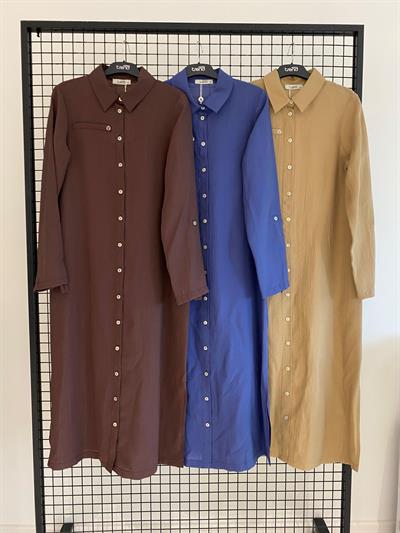 Armine TREND Kol Katlama Detay Düğmeli Tunik İNDİGO 25YT4142