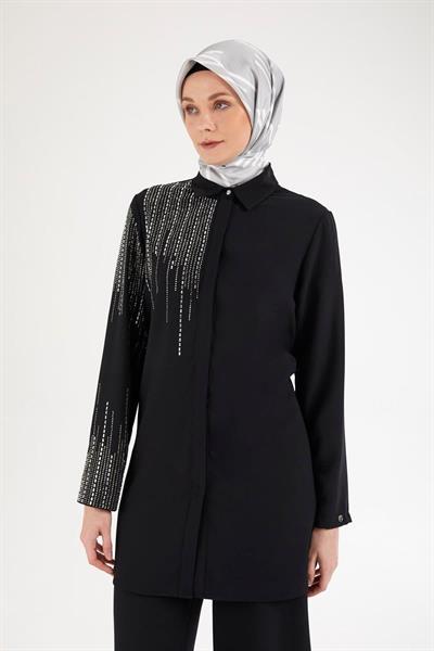 ARMİNE TREND OMUZLARI TAŞLI TAKIM 25YT602 siyah