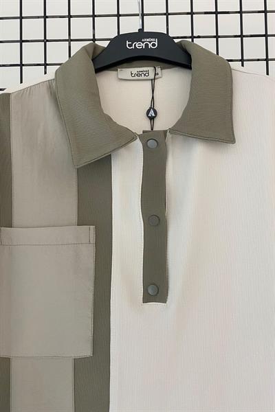 ARMİNE TREND ÖNÜ ŞERİT VE PARAŞÜT DETAYLI PANTOLONLU TAKIM 25YT610 TAŞ