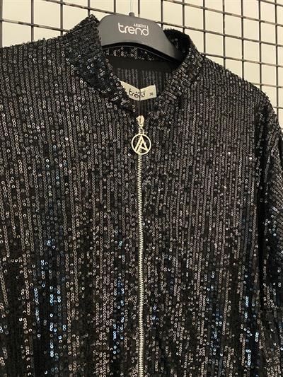 Armine TREND Pul Payet Abiye Ceket ETEK TAKIM SİYAH 25YT506