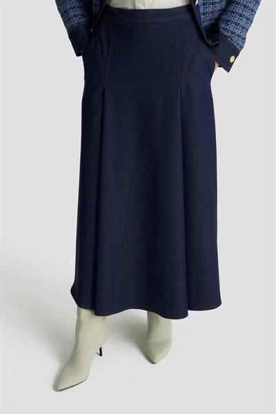 Armine trend tüvit kumaş etekli takım- indigo