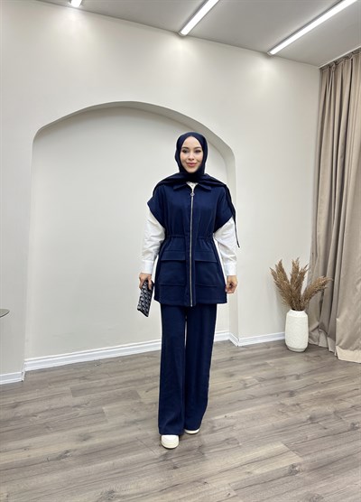 ARMİNE TREND YELEKLİ PANTOLONLU TAKIM 25YT685 LACİVERT