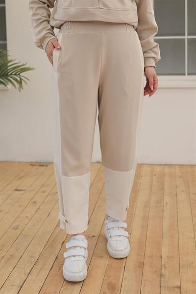 ARMİNE TRENDFERMUAR DETAYLI PANTOLONLU İKİLİ TAKIM BEJ 24YT608