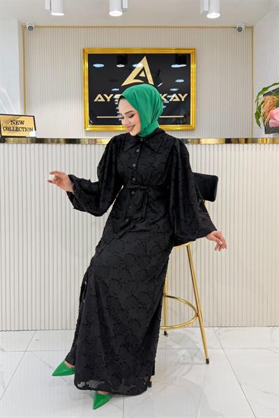 AYŞE AKAY BALON KOL ASTARLI ELBİSE