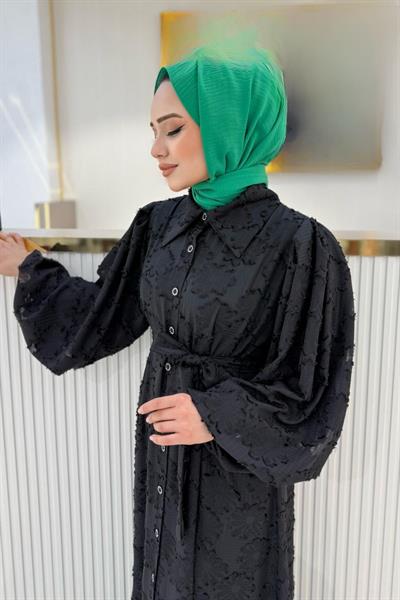 AYŞE AKAY BALON KOL ASTARLI ELBİSE