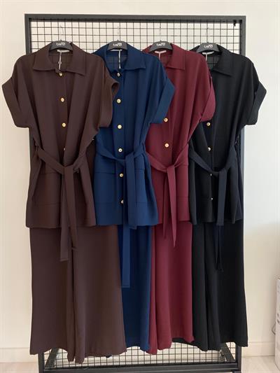 BELLİ (ARMİNE) cepkenli pantolonlu takım bordo 