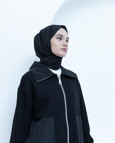 BELLİ (ARMİNE) PANTOLONLU ÖNÜ FERMUAR DETAYLI TAKIM 25K6002 - SİYAH