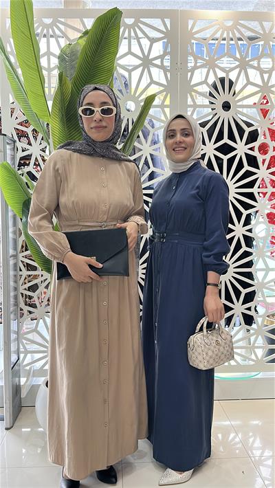 ELORA BELİ KEMER DETAYLI TENSEL KUMAŞ ELBİSE BEJ 