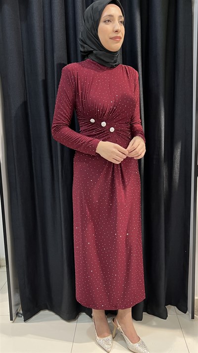 Lunera Sandy Elbise - Bordo