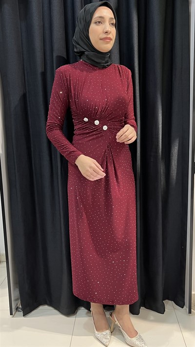 Lunera Sandy Elbise - Bordo